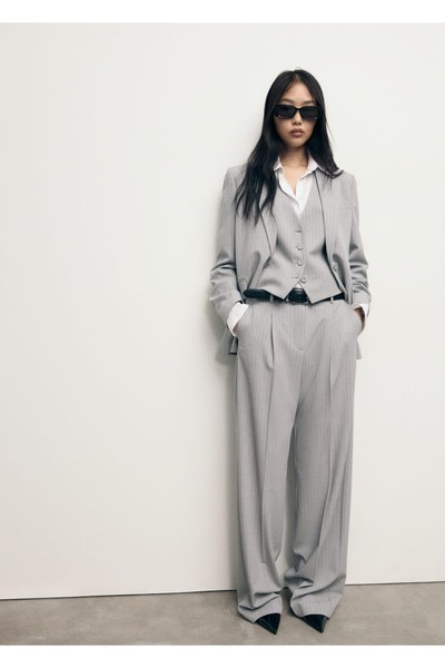 MANGO Woman Diplomatik çizgili blazer ceket