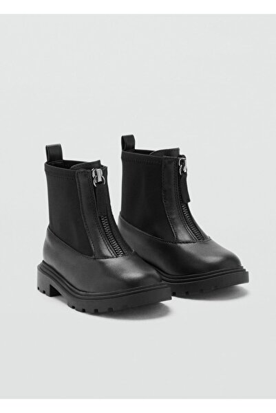 MANGO Baby Fermuarlı deri yarım bot