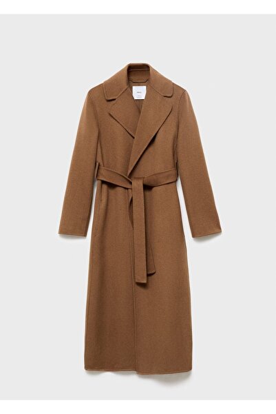 MANGO Woman El yapımı yün kemerli palto