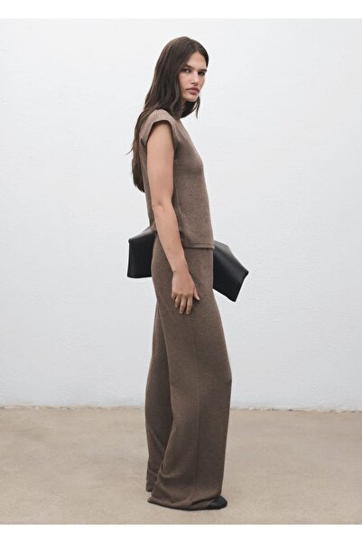 MANGO Woman Beli lastikli triko pantolon