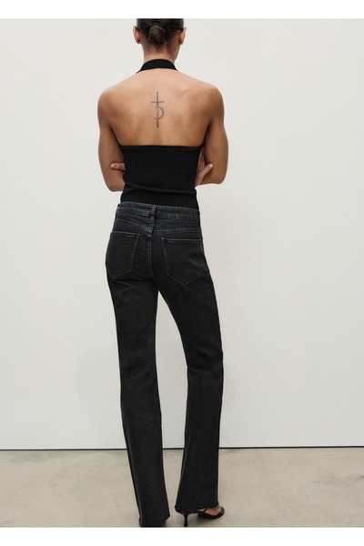 MANGO Woman Fiona orta belli flare jean pantolon