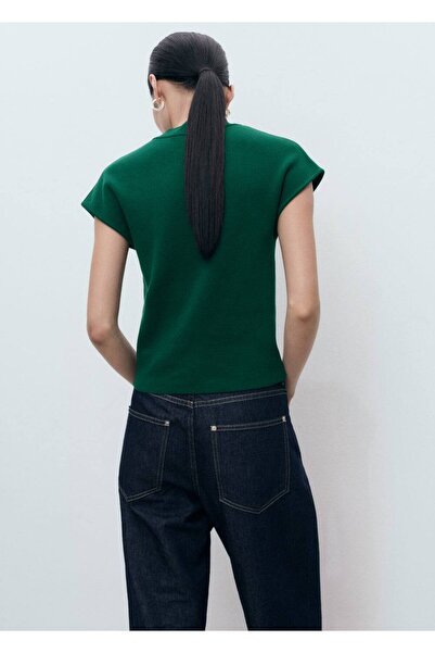 MANGO Woman Kısa kollu ince triko kazak