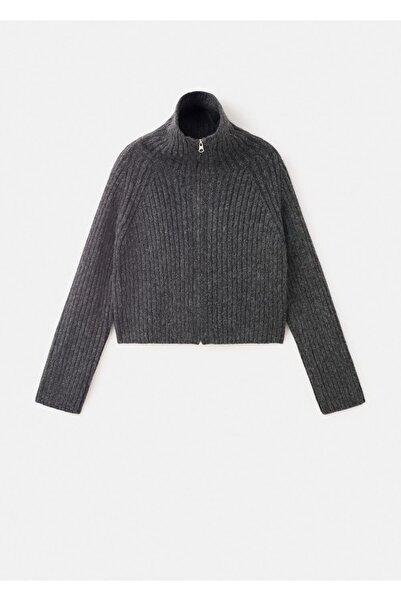 Mango Teen Fermuarlı triko hırka