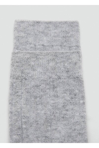 MANGO Woman Yün karışımlı fitilli çoraplar