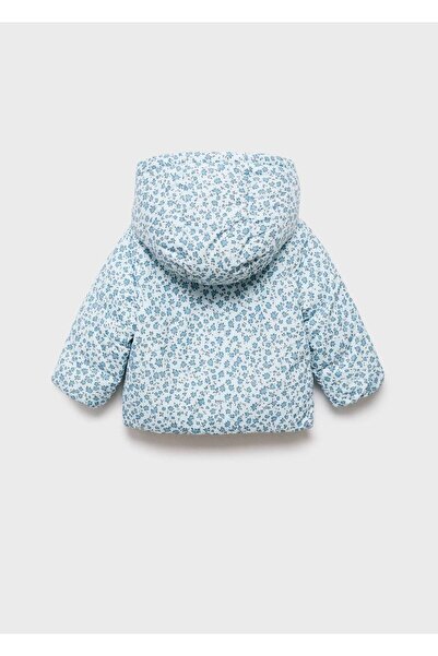 MANGO Baby Çiçek desenli tüylü anorak