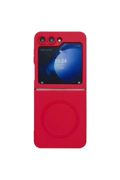 REDz Accessories Elite Matte Case, Magsafe, For Samsung Galaxy Z Flip 6/Flip 7 FE, Shockproof, Soft Silicone, Red