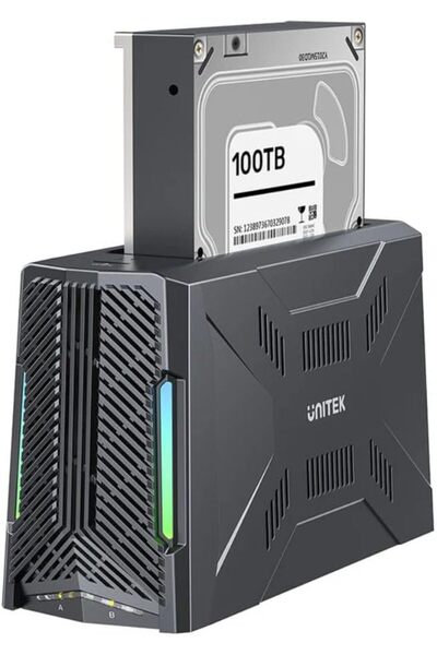 Unitek USB-C Enclosure Docking Station, M.2 PCIE/NVMe & SATA SSD/HDD, 10Gbps, Black