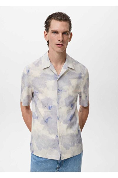 MANGO Man Bowling yaka desenli gömlek