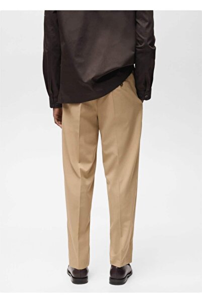 MANGO Man Pensli slim fit soğuk yün pantolon