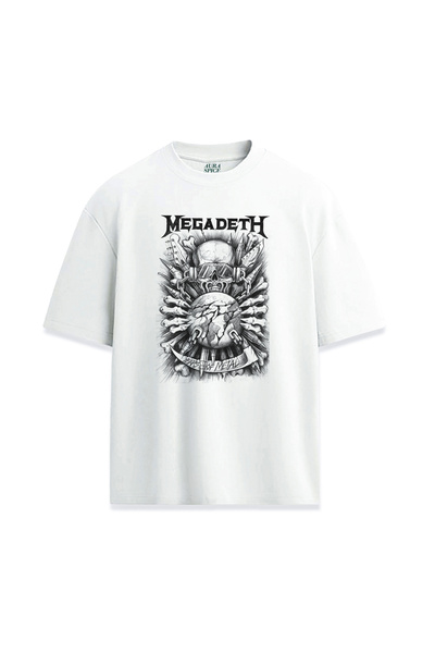 Darkia تي شيرت مريح مطبوع بتصميم Megadeth Metal Band للجنسين