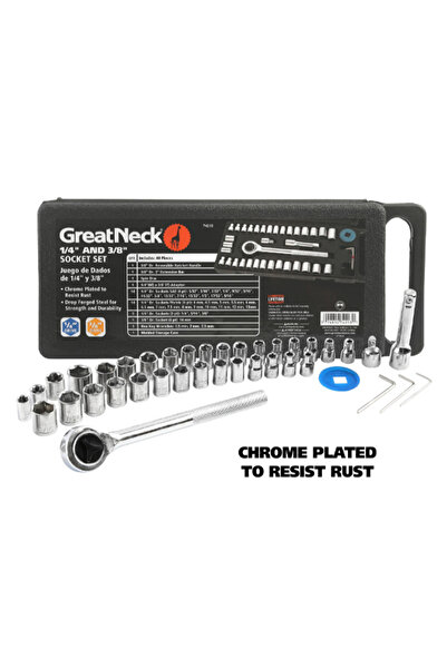 Great Neck 40-Piece Portable High Quality Ratchet and Socket Set