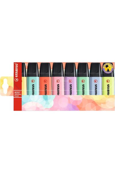 Stabilo Highlighter - BOSS ORIGINAL Pastel Wallet of 8 Assorted Colours