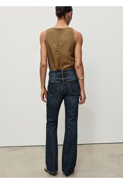 MANGO Woman Fiona orta belli flare jean pantolon