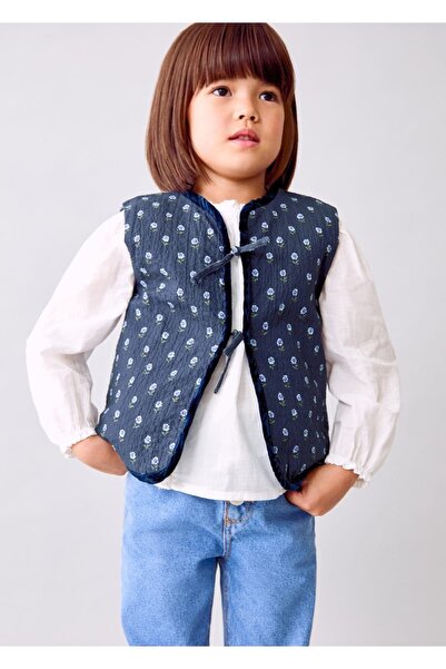 MANGO Baby Çiçekli kapitoneli yelek