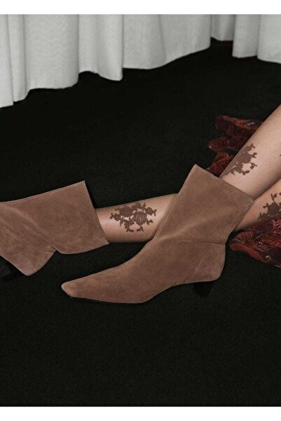 MANGO Woman Süet deri yarım bot