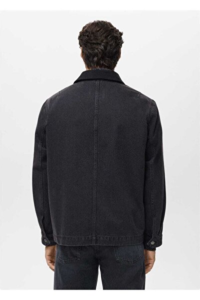 MANGO Man Kürk yakalı denim mont