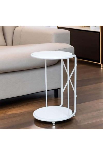 Family Ship White round service table