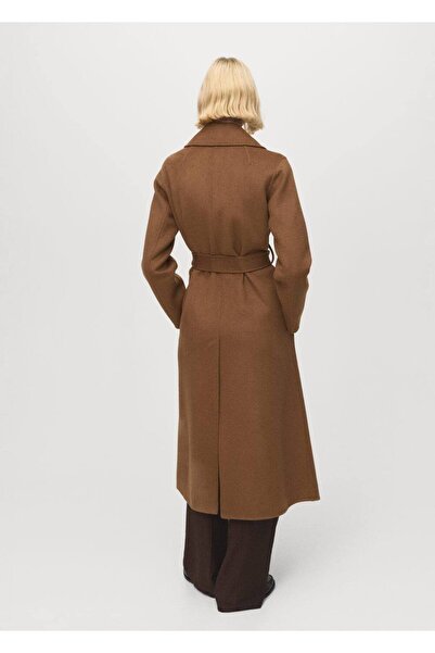 MANGO Woman El yapımı yün kemerli palto