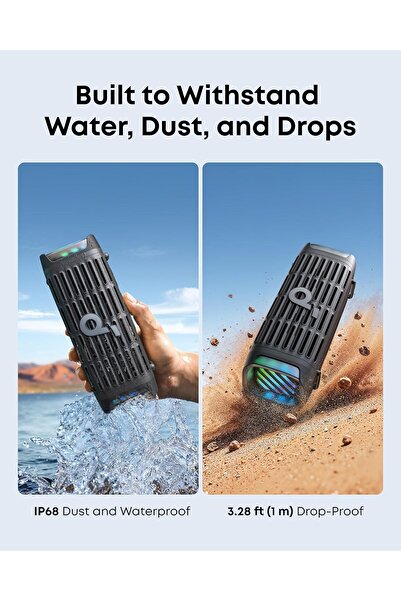 Soundcore Boom 3i by Anker - Rugged Outdoor Bluetooth Speaker, IP68, 50W, 16-Hour Playtime