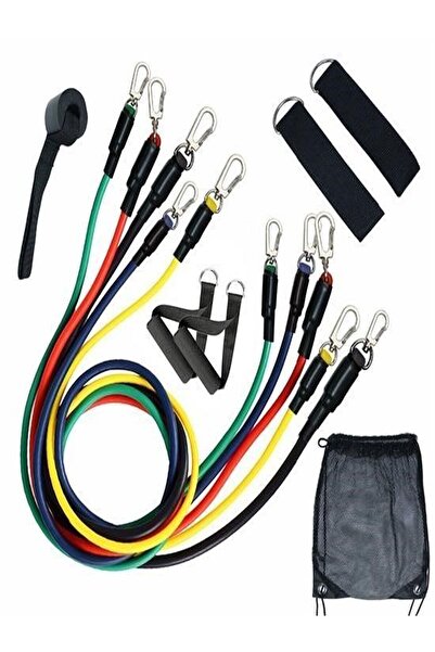 Özasya AVM 11-компонентний набір для вправ з латексними стрічками та мотузкою для тягання