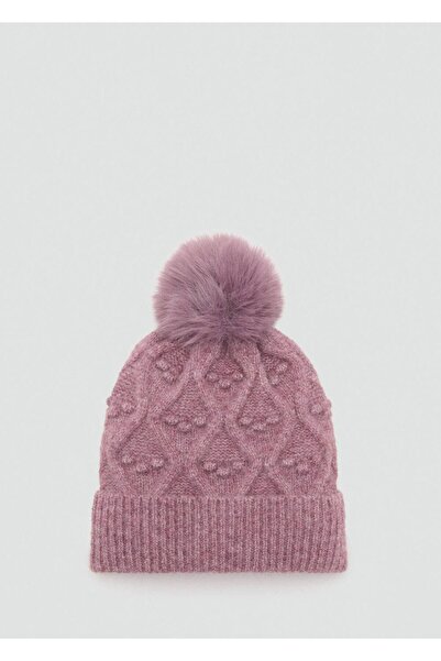 MANGO Baby Ponponlu dokulu şapka