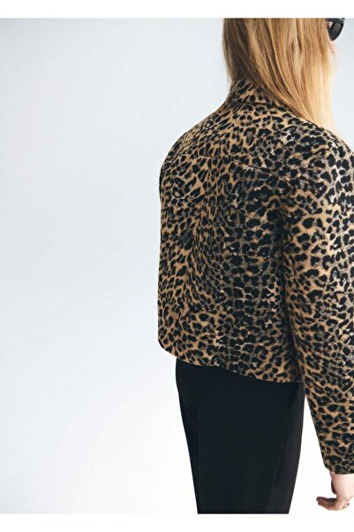 MANGO Woman Leopar desenli düğmeli ceket