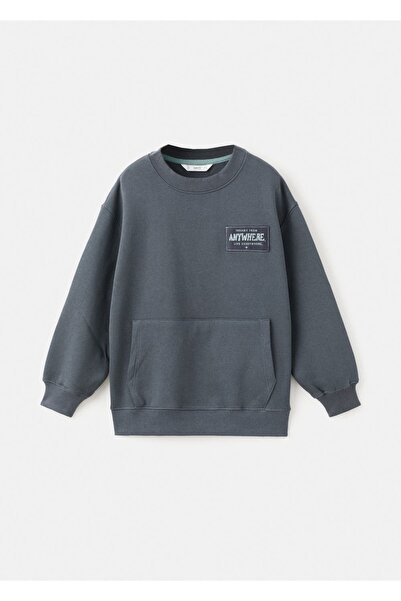 MANGO Kids Desenli pamuklu sweatshirt