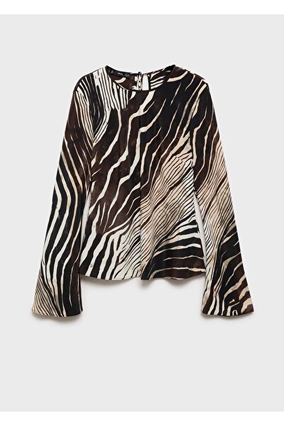 MANGO Woman Zebra desenli bluz