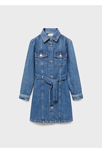 MANGO Kids Kısa denim elbise