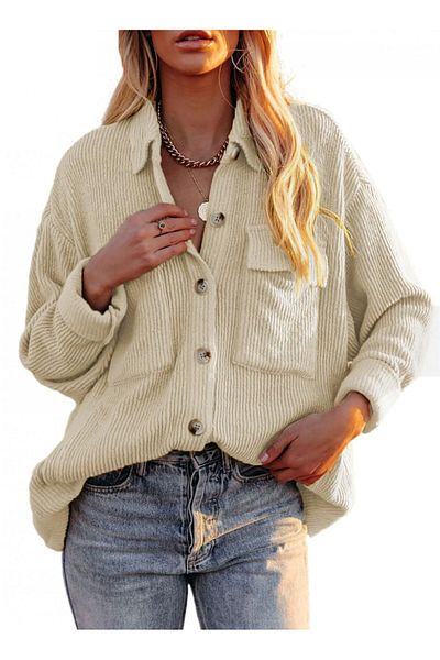 OEM Women's long-sleeved loose shirt beige 2XL