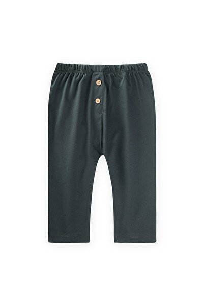 Cigit Baby Tracksuit with Stitching Patches 0-3 Years Khaki Green