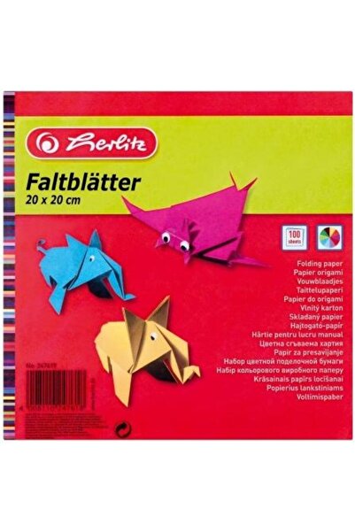 Herlitz Hartie origami 60 grame, dimensiune 20 x 20 cm, 10