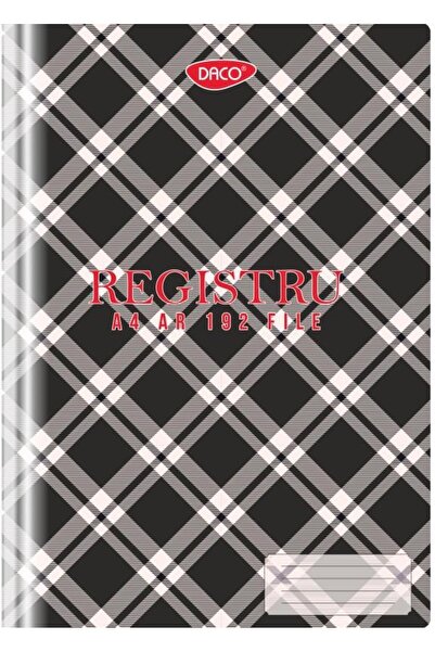 Daco Registru A4 192 file model alb negru RG4192AR