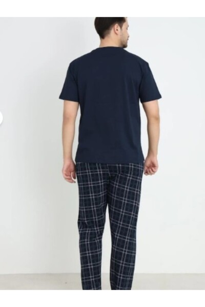 Aro 350-08-25 100% Cotton Men's Short Sleeve Plaid Pajamas Set