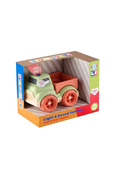 lets be child Camion-platforma cu lumini si sunete, verde, 15x11cm