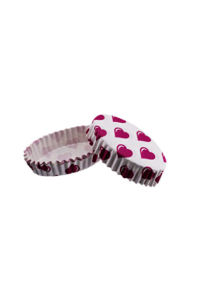 TT Tahtakale Toptancıları Cupcake Mold Pet Capsule Oval White with Fuchsia He...