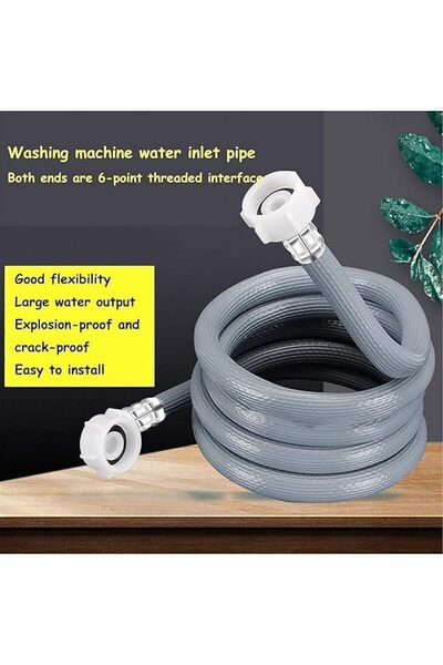 Duravel Universal Automatic Drum Cold Water Pipe Flexible 90 Degree Bend Inlet Hose, 3M, 3/4 inch Co