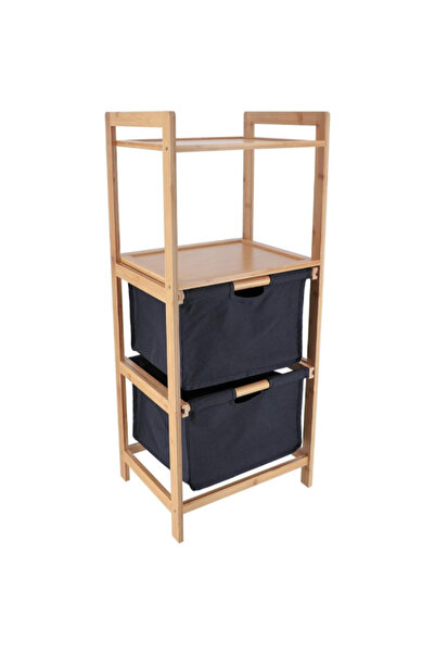 Tendance وحدة تخزين الغسيل المصنوعة من خشب الخيزران ذات السلال المزدوجة ذات ا...