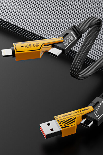 transformers TF-A15 4-in-1 Charging Cable, Type-C to Type-C, Type-C to Lightning, USB-A to Type-C & Cable