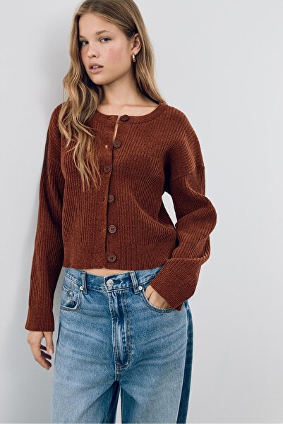 Stradivarius Button-up knit cardigan