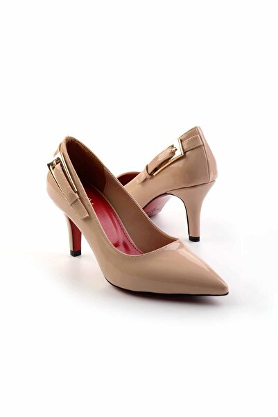 Bambi Bej Kadın Klasik Topuklu Ayakkabı K01231400808