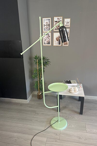 Bamyum Windy Mint Gövde Füme Cam Lambader Tepsili Makas Gövde Modern Oturma Odası