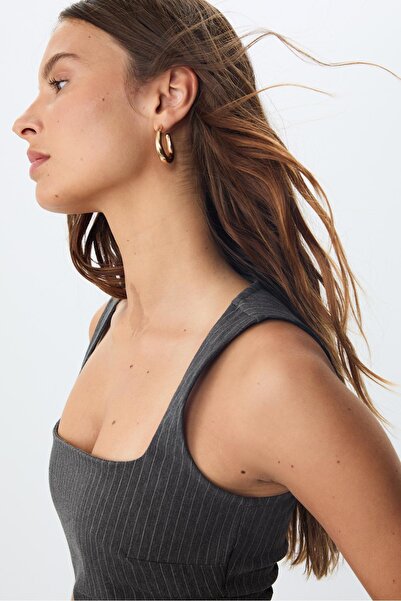 Stradivarius Striped midi dress