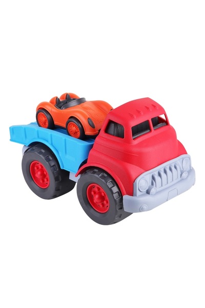 lets be child Camion-platforma cu masina, 19x30, Rosu/Albastru, LetsBeChild