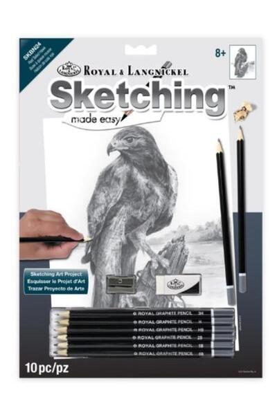 Royal Schita creion incepatori. Soim cu coada rosie