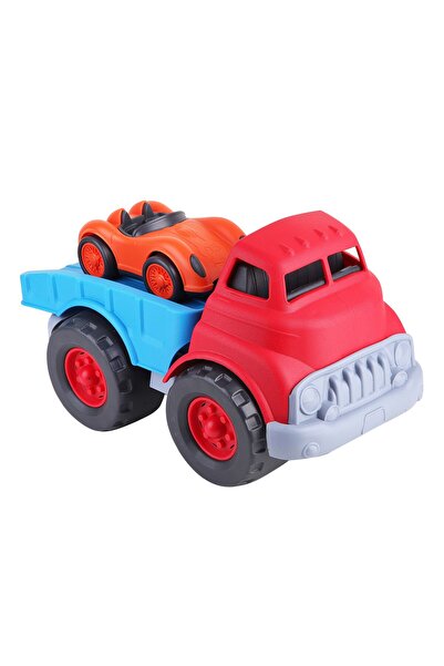 lets be child Camion-platforma cu masina, 19x30, Rosu/Albastru, LetsBeChild