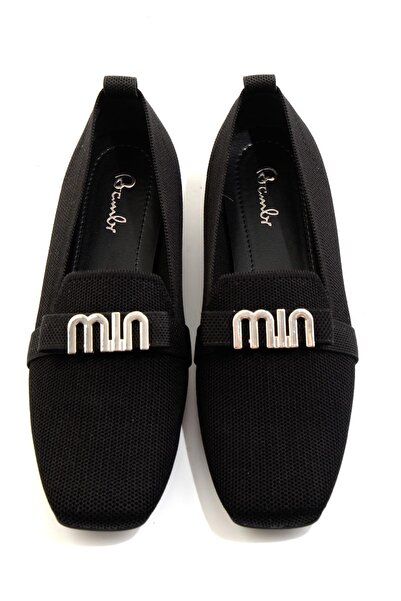 Bambi Siyah Nikel Kadın Loafer Ayakkabı K01327020382