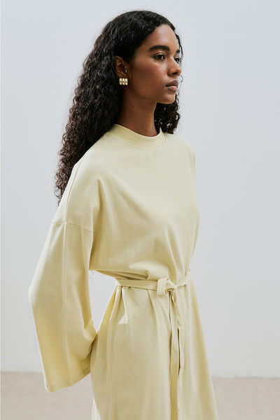 Manuka Oversize Long Casual Dress Soft Yellow