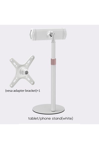 choice2 2 In 1- White Keepro Portable Monitor Stand Height Adjustable Vesa Monitor Tablet Stand Free Standin