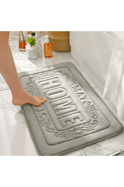 Elindor Universal Bath Mat, Memory Foam, Absorbent, Non-Slip, Memory Foam, 50×80 cm, HOME Model, Grey
